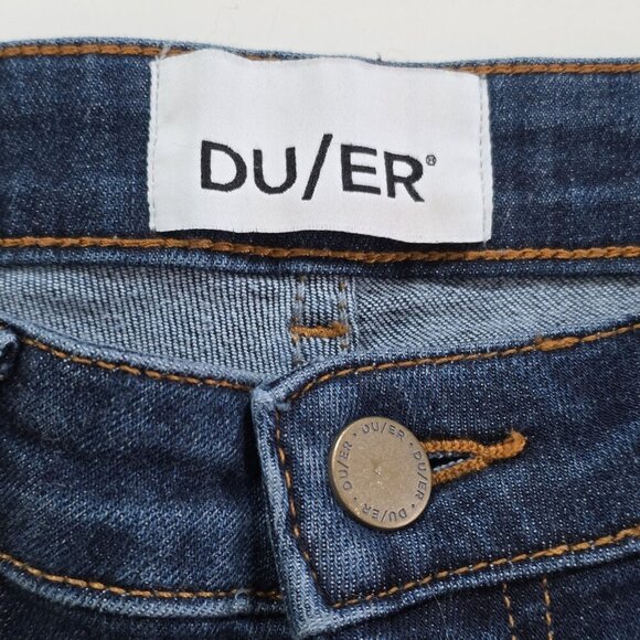 DU/ER Jean Women 28x29 Blue Straigh Leg Stretch Performance Preppy Grunge Comfy - Picture 3 of 16